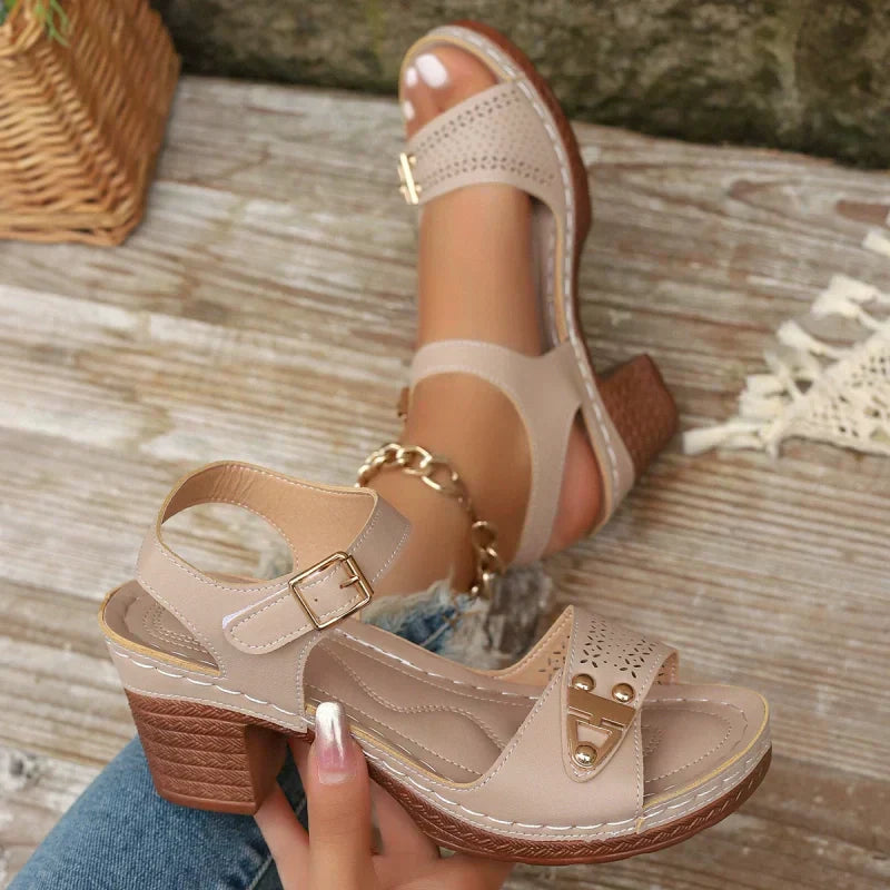 【EU 36-43】👡Letnie damskie sandały na grubym obcasie