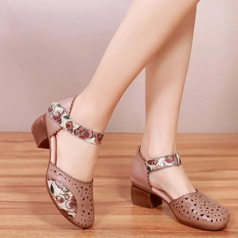 Sandalias cómodas de estilo vintage para mujer.-ES