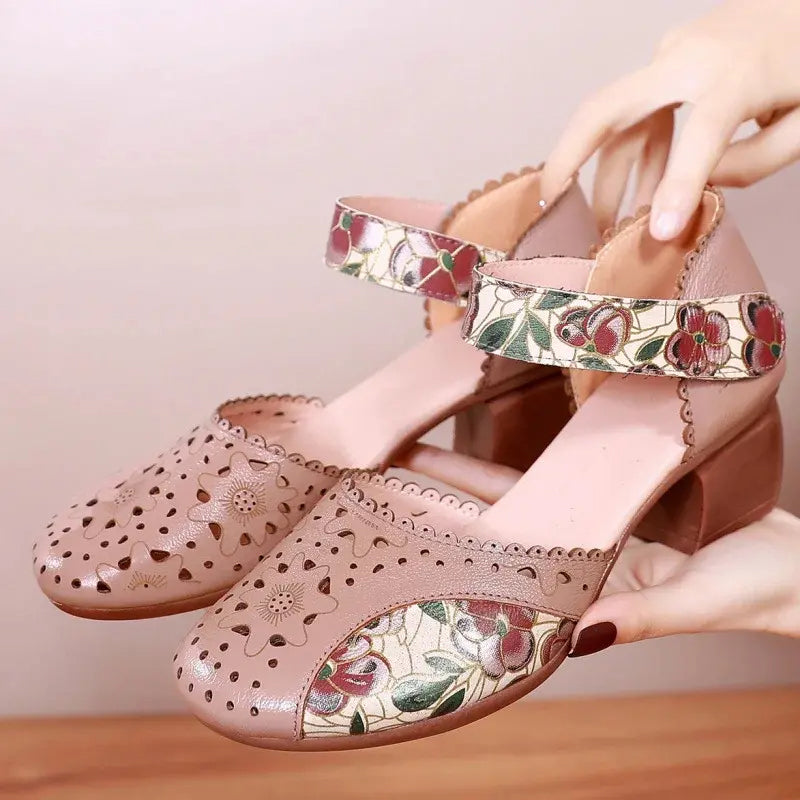 Sandalias cómodas de estilo vintage para mujer.-ES