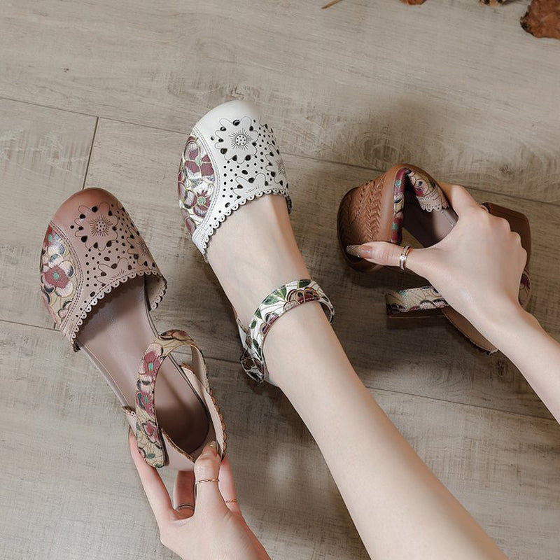 Sandalias cómodas de estilo vintage para mujer.-ES