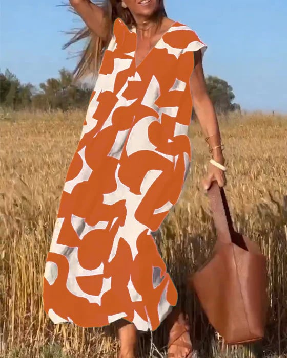 💕Αμάνικο φόρεμα με λαιμόκοψη σε V-GR