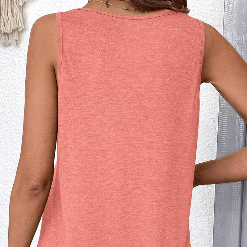 👚Camiseta sin mangas con cuello en V para mujer-ES