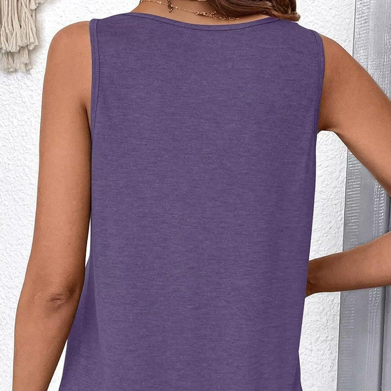 👚Camiseta sin mangas con cuello en V para mujer-ES