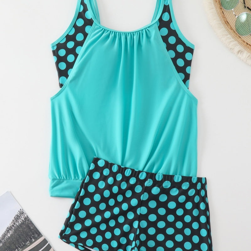 Traje de baño de dos piezas de lunares para mujer ✨-ES