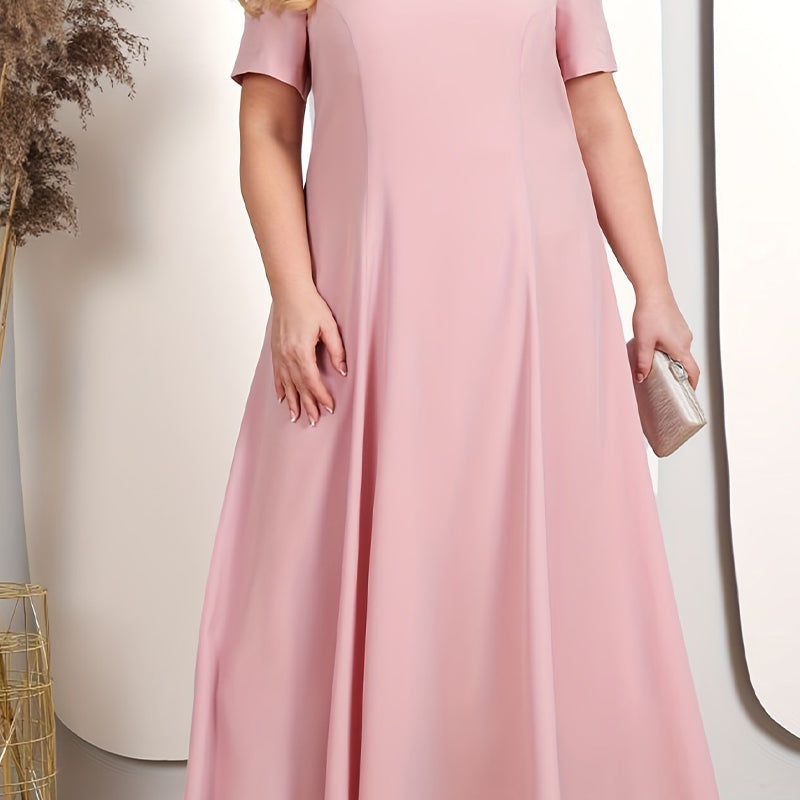 ✨Vestido de mujer en color liso con chaqueta bordada con encaje-ES