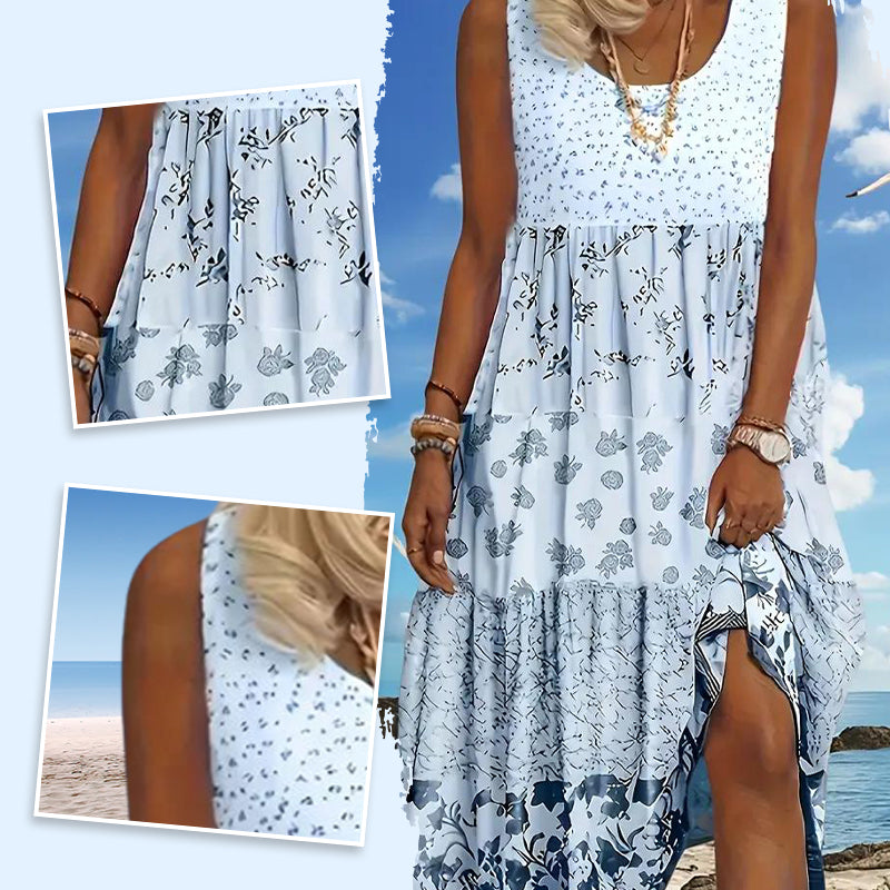 ✨👗 Ženska obleka brez rokavov v boemskem slogu-SI