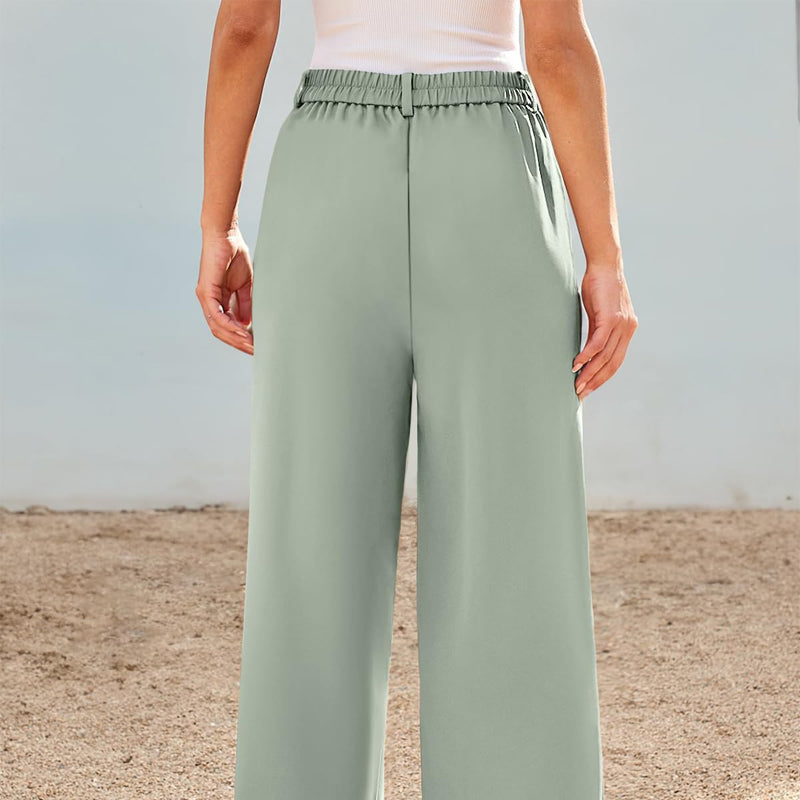 🌸Moteriškos tiesaus kirpimo kelnės aukštu liemeniu👖-LT
