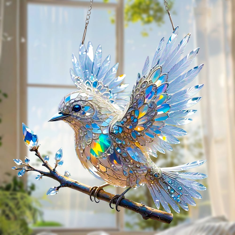 🎁🐦Кристални бижута с цвят на птица в небесносиньо