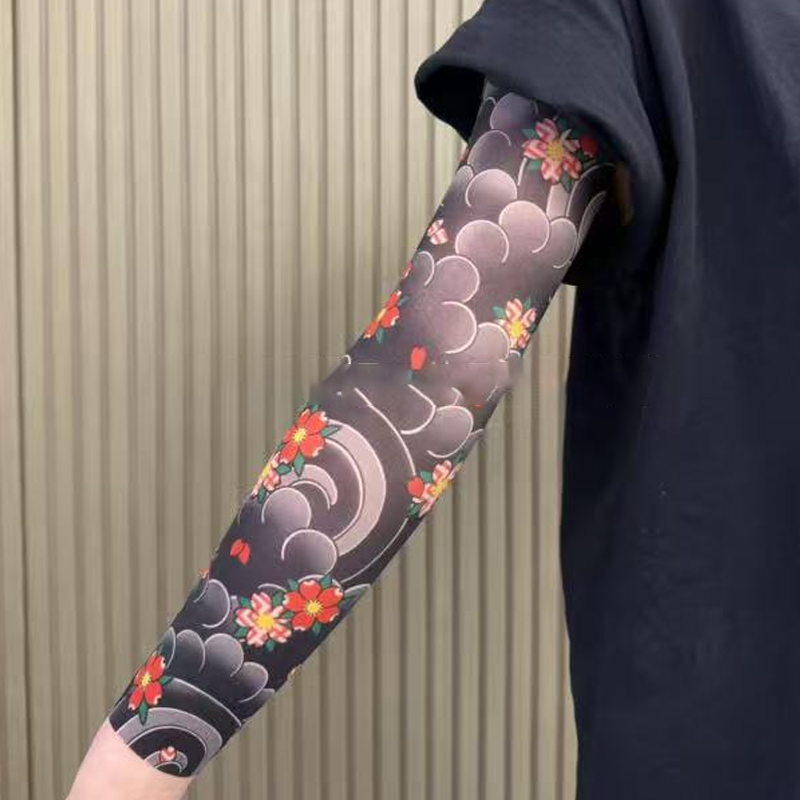 🔥Nowy trend ❤️‍🔥 Ultracienkie rękawy przeciwsłoneczne z wzorem tatuażu