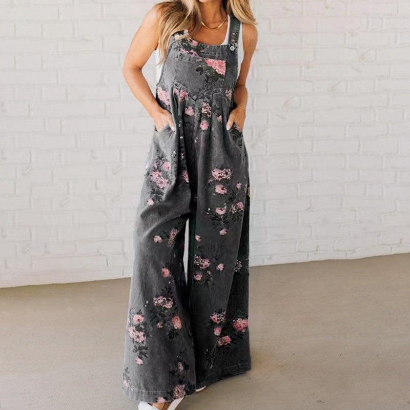 💗Specjalna oferta letnia✨Damski casualowy kombinezon jeansowy z nadrukiem