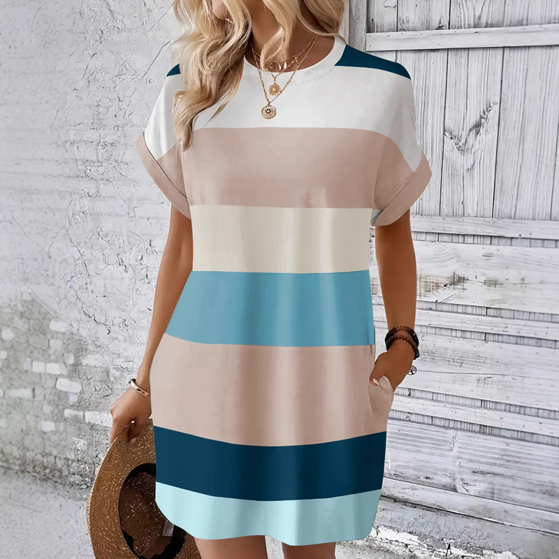 👗Sukienka damska casual z okolicznicem rundym