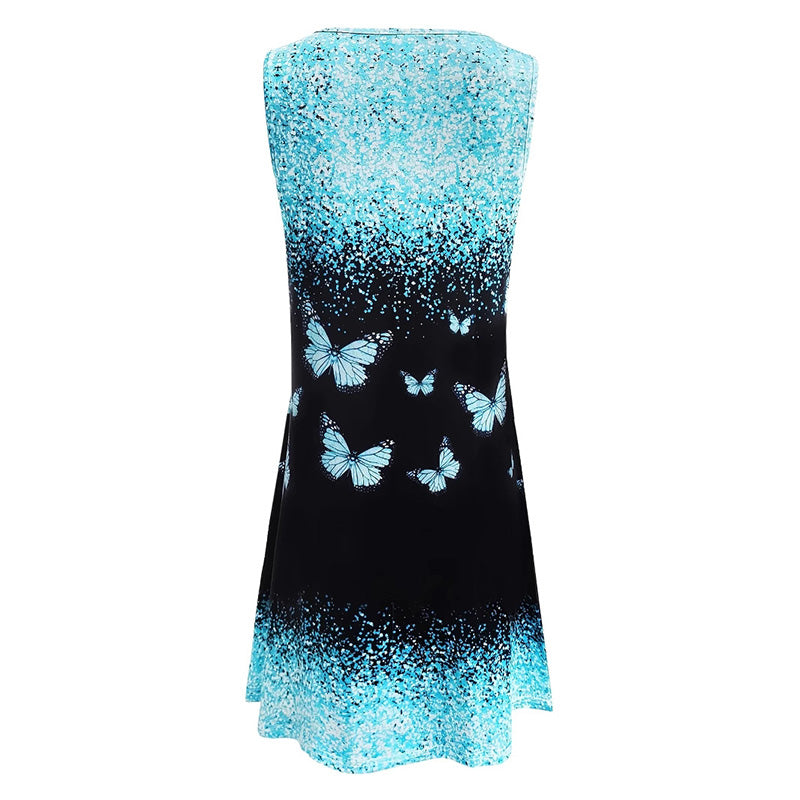 ✨Vestido de mujer moderno, sin mangas y con estampado🦋-ES
