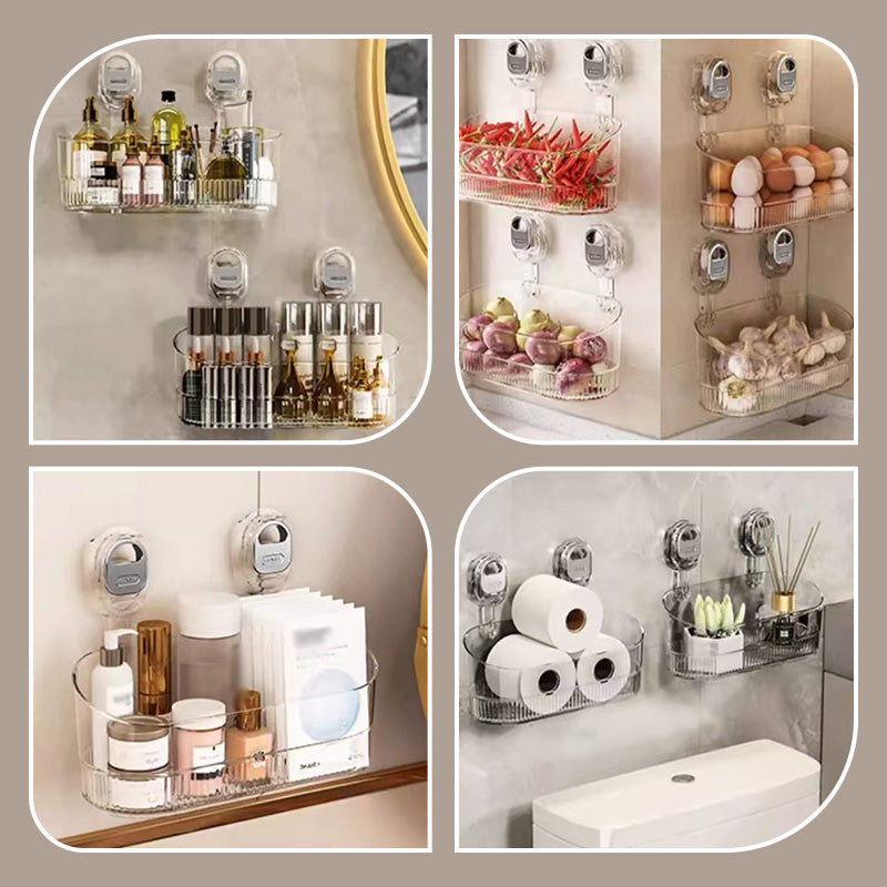 ¡Organizador de pared revolucionario con ventosas! ¡Orden perfecto en la cocina y el baño! 🏠✨-ES