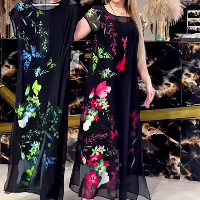 👗Elegantiškos gėlėtos tiulio suknelės moterims🌸-LT