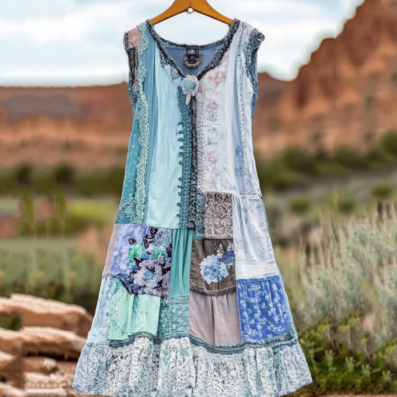 🔥 Ženska haljina bez rukava s vintage cvjetnim printom 🍃👗-HR