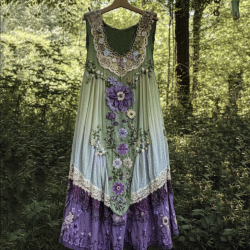 🔥 Ženska haljina bez rukava s vintage cvjetnim printom 🍃👗-HR
