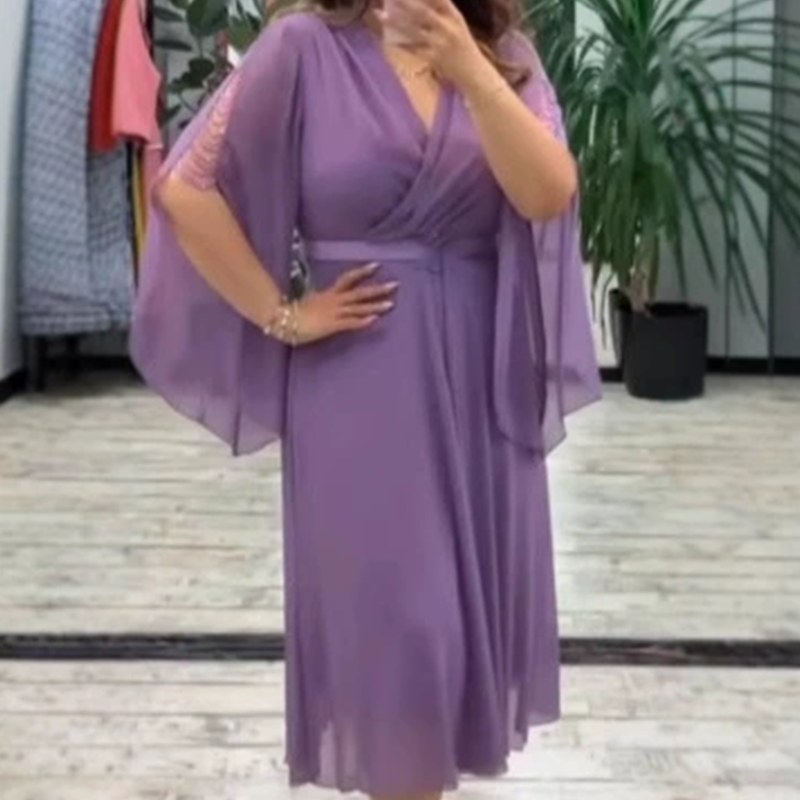 👗 Elegantiška moteriška suknelė V formos iškirpte-LT