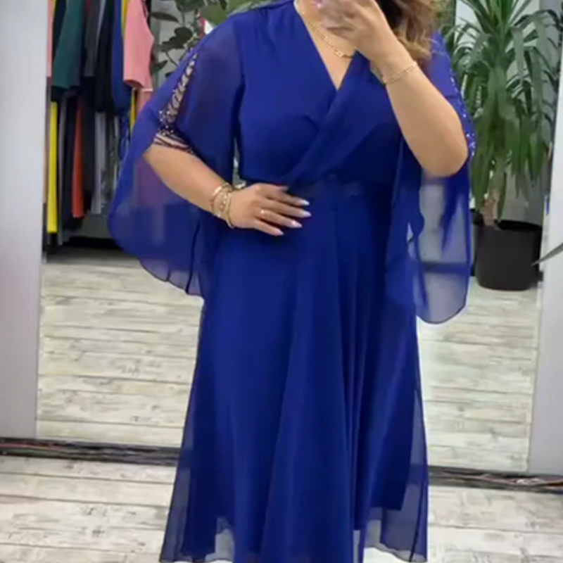 👗 Elegantiška moteriška suknelė V formos iškirpte-LT