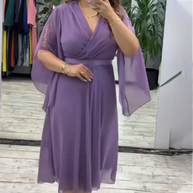 👗 Elegantiška moteriška suknelė V formos iškirpte-LT