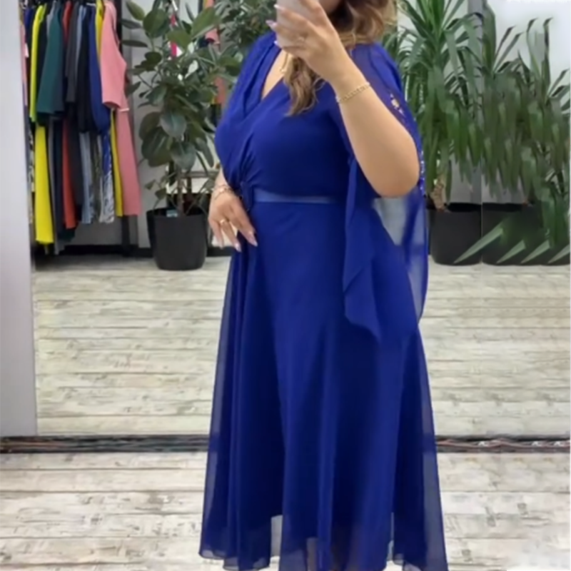 👗 Elegantiška moteriška suknelė V formos iškirpte-LT