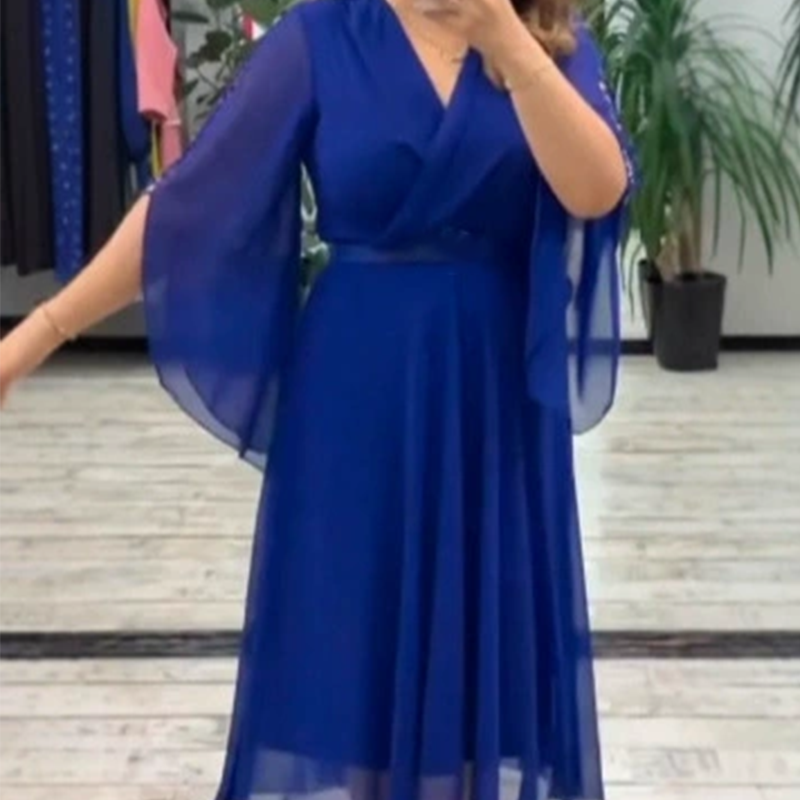 👗 Elegantiška moteriška suknelė V formos iškirpte-LT