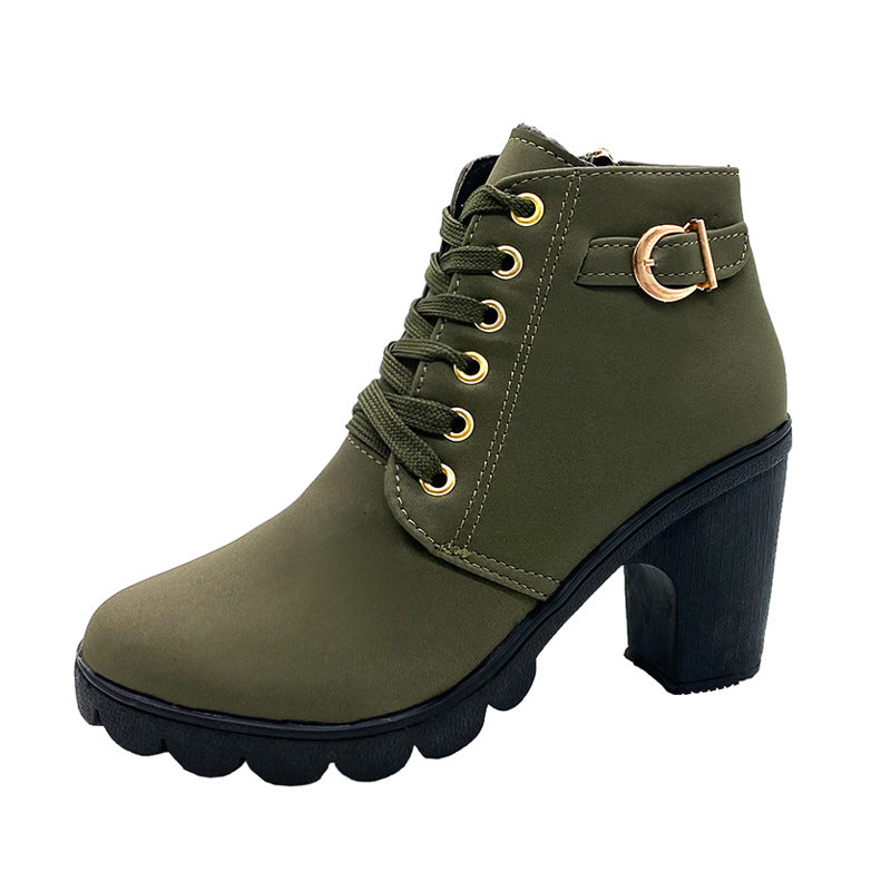 Damskie buty na grubym obcasie