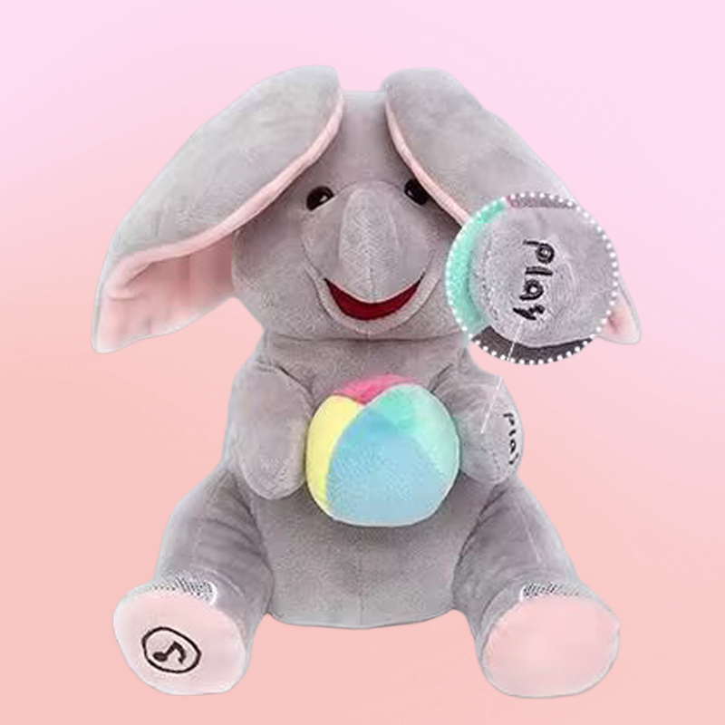 🎁🐘 Сладка плюшена играчка слонче за игра на криеница