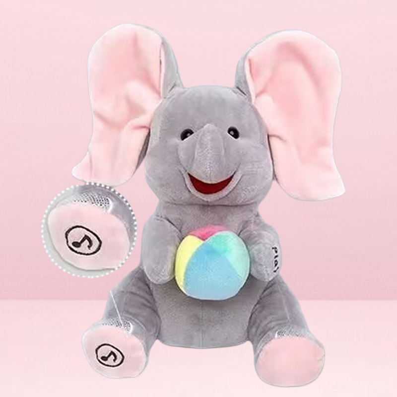 🎁🐘 Сладка плюшена играчка слонче за игра на криеница