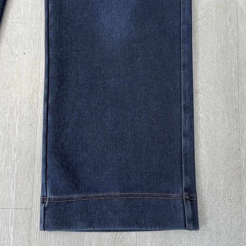 👖 Damska parka z pranego dżinsu z prostymi nogawkami