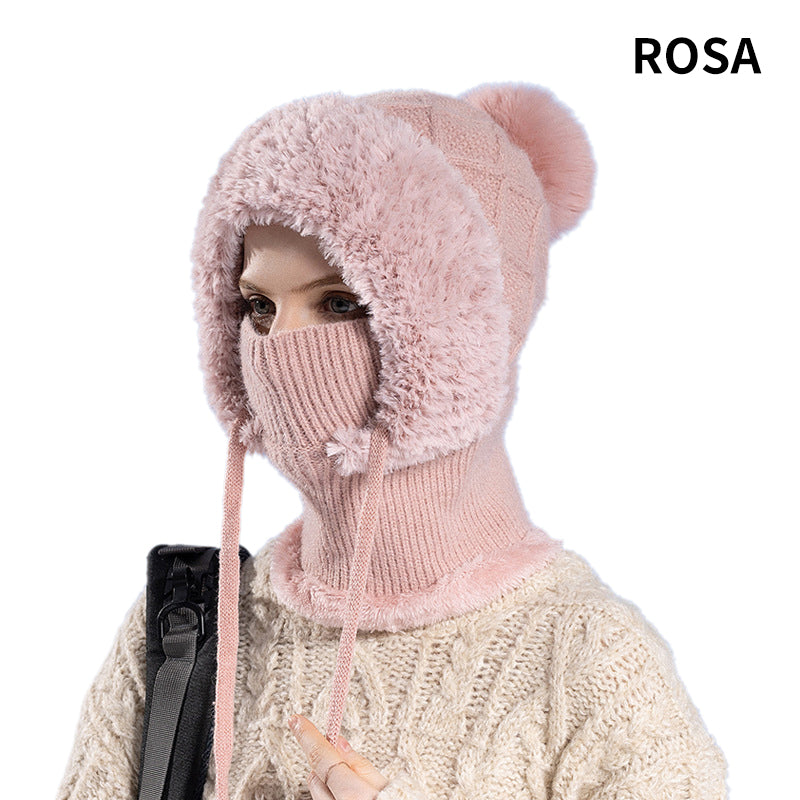 🔥Нова оферта – стилна, дебела плетена зимна шапка – с топла покривка за лице и шал