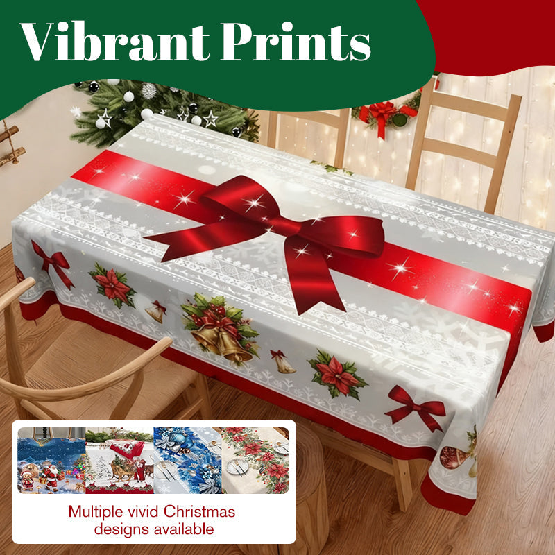 Elegante mantel con estampado navideño--ES