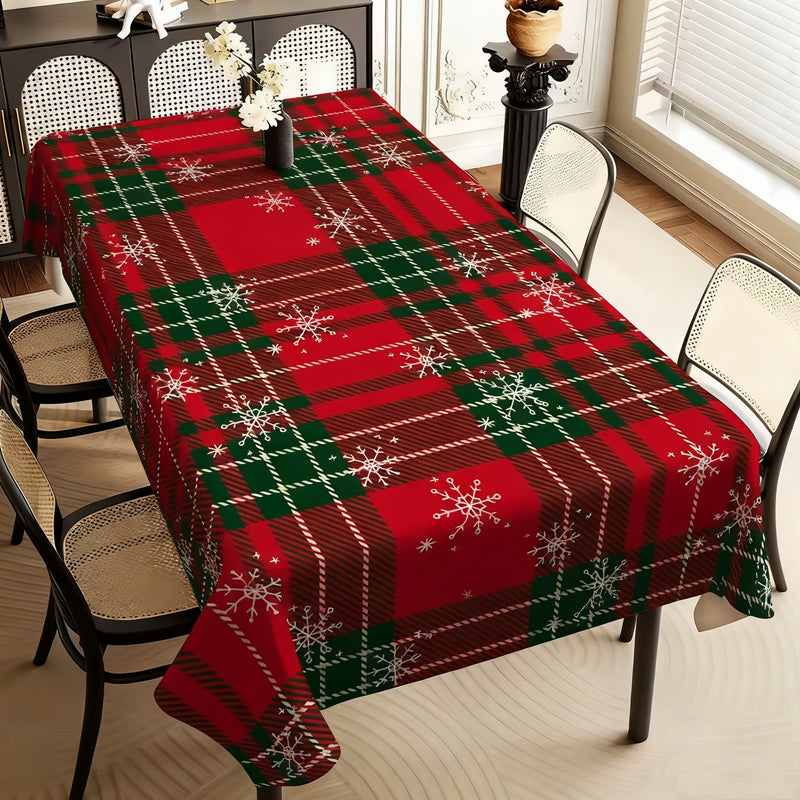 Elegante mantel con estampado navideño--ES