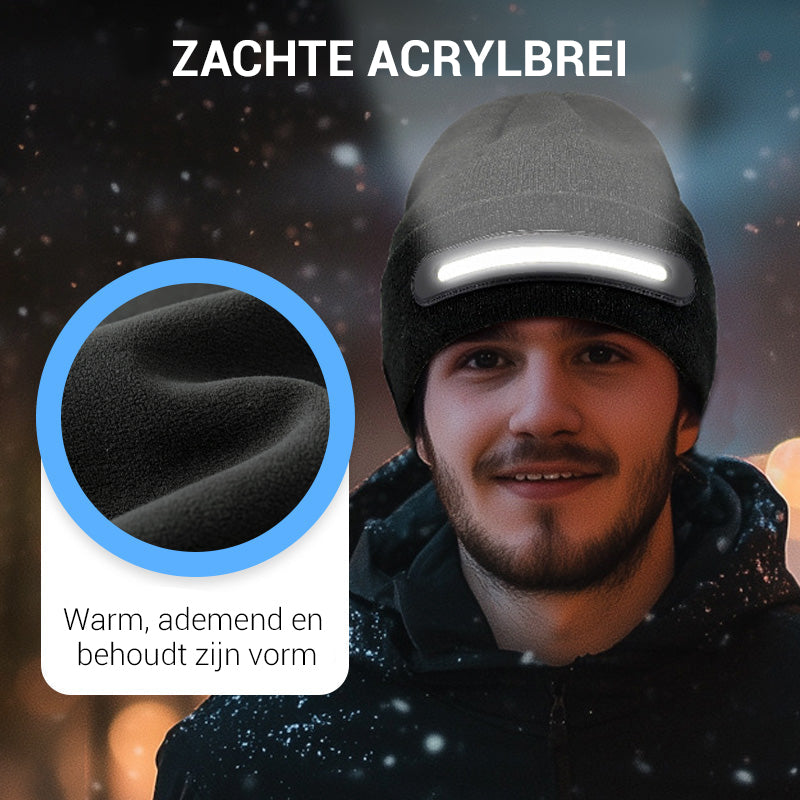 Επαναφορτιζόμενο σκούφο LED με Bluetooth-GR
