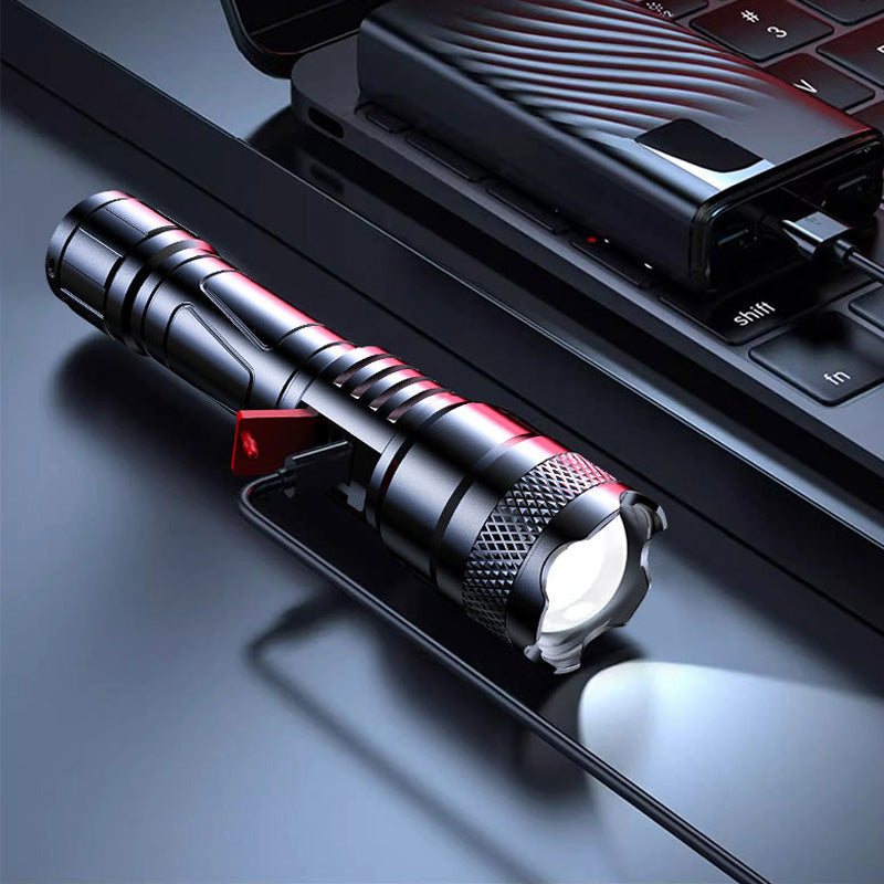 Linterna LED con luz potente y cuerpo retráctil-ES