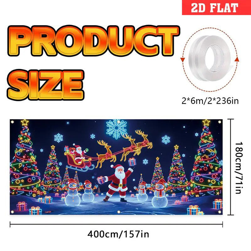 🎄Świąteczna wyprzedaż - 40% ZNIŻKI! Świąteczny baner na drzwi garażowe