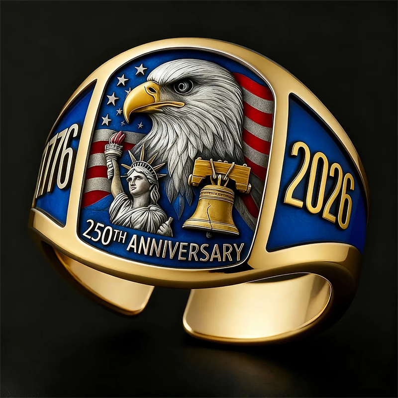 🎖️Spominski prstan z orlom za 250-letnico 1776–2026🦅