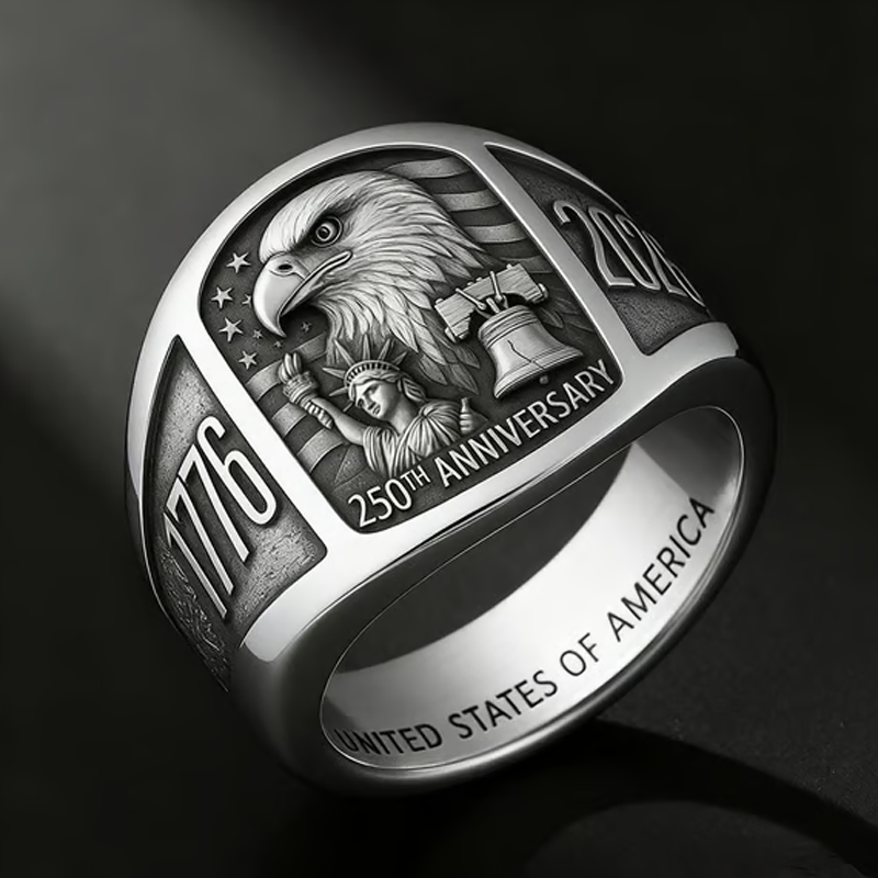 🎖️Spominski prstan z orlom za 250-letnico 1776–2026🦅