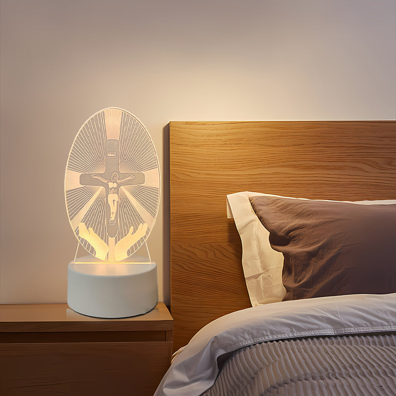 🌙 Spokój i wiara w jednym świetle – 3D lampka nocna z Jezusem