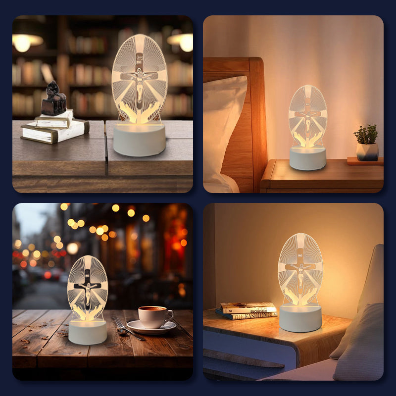 🌙 Spokój i wiara w jednym świetle – 3D lampka nocna z Jezusem