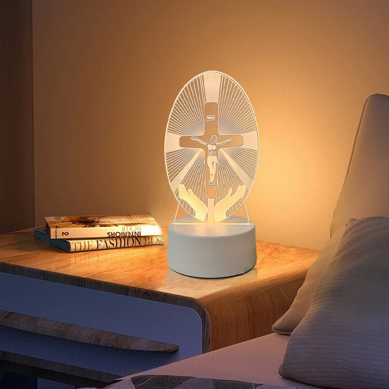 🌙 Spokój i wiara w jednym świetle – 3D lampka nocna z Jezusem