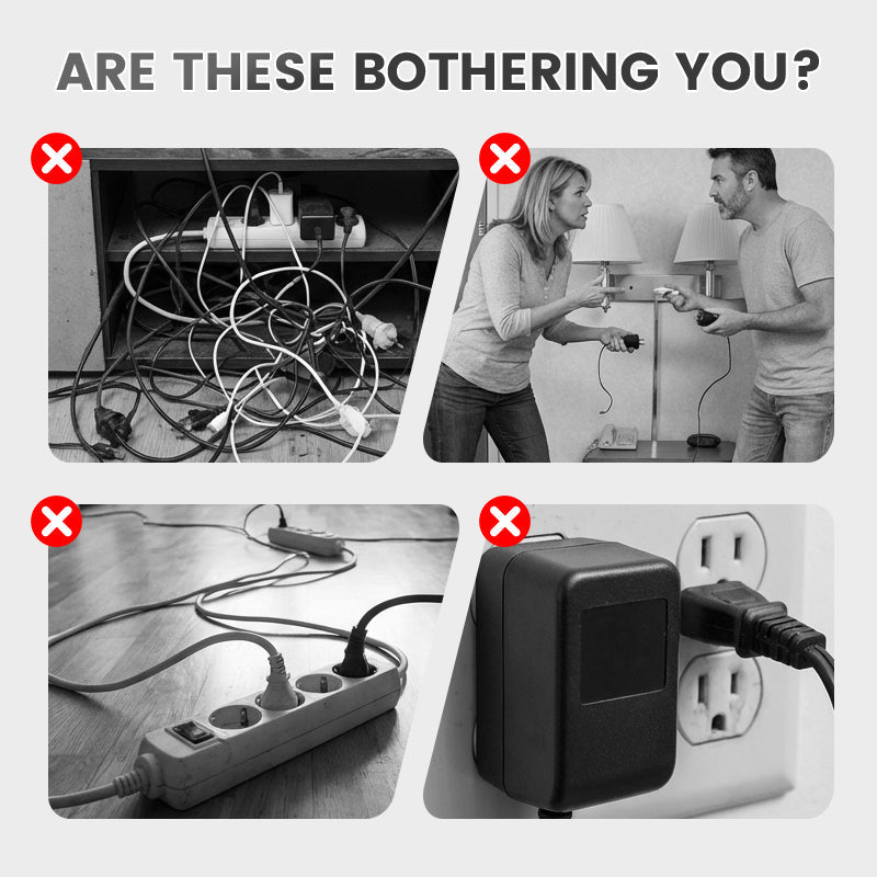 🔌⚡Интелигентен захранващ кабел с USB портове (EU щепсел)