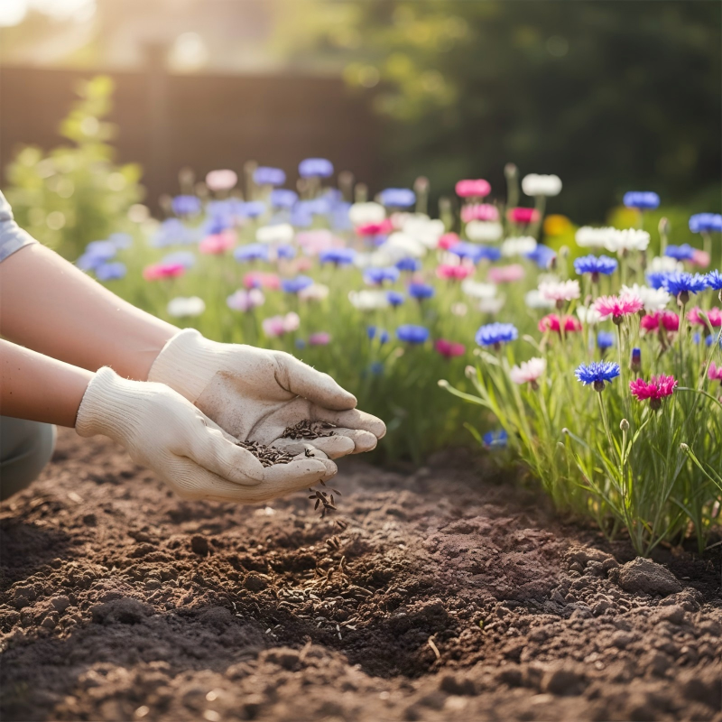🌼 Nasiona chabra bławatka kwitnące przez cały rok – prawdziwa roślina 🏡✨