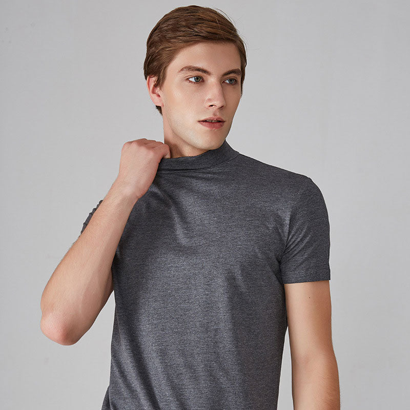 Мъжка тениска Slim Fit с висока яка