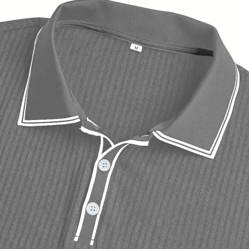 👕 Somrig laisvo kirpimo marškinėliai trumpomis rankovėmis ir dygsniuotu pamušalu – lengva medvilnė, modernios linijos, puikiai tinkantys ramioms dienoms 🏖️-LT