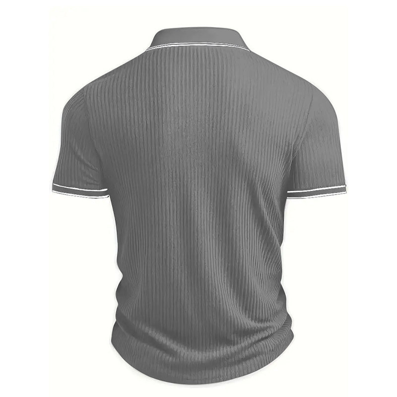 👕 Somrig laisvo kirpimo marškinėliai trumpomis rankovėmis ir dygsniuotu pamušalu – lengva medvilnė, modernios linijos, puikiai tinkantys ramioms dienoms 🏖️-LT