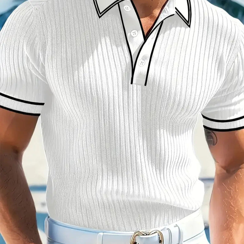 👕 Somrig laisvo kirpimo marškinėliai trumpomis rankovėmis ir dygsniuotu pamušalu – lengva medvilnė, modernios linijos, puikiai tinkantys ramioms dienoms 🏖️-LT