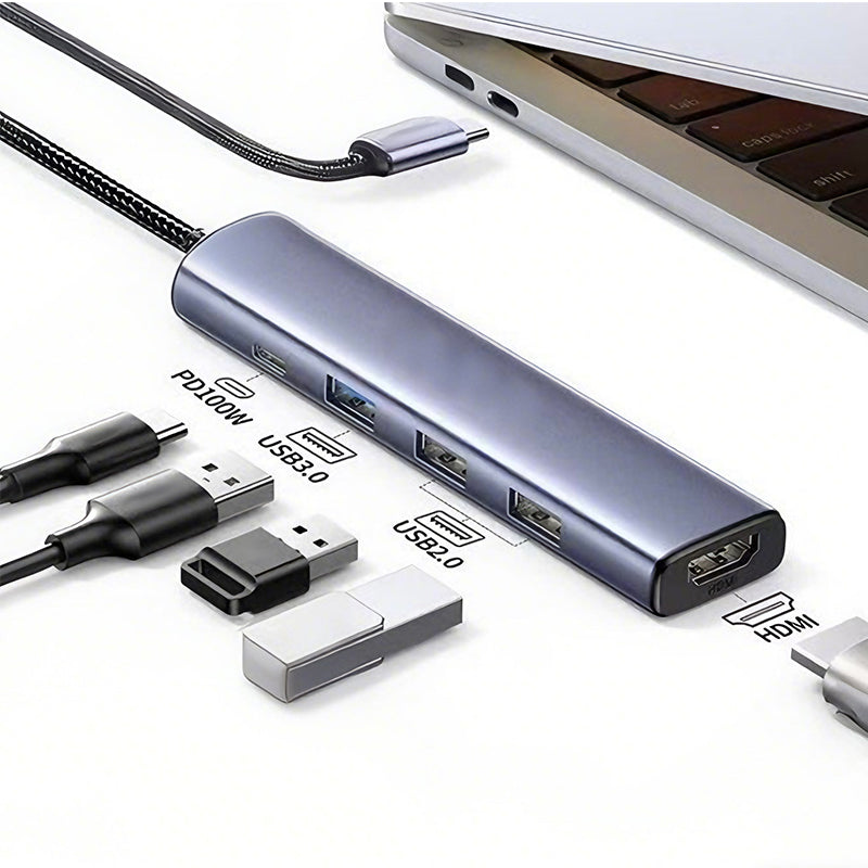 Преносим 5-в-1 USB-C хъб с 4K HDMI изход