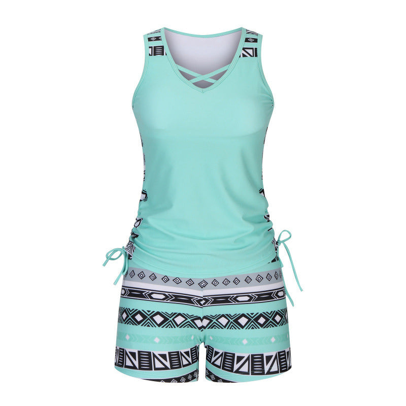 👙S-3XL🏖️Dwuczęściowy kostium kąpielowy typu tankini we wzory dla kobiet