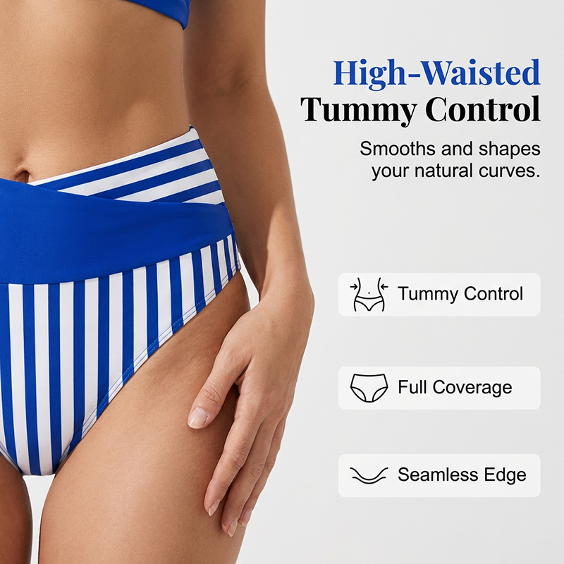 👙 Бикини с цветни блокове S-3XL: Стилен и оформящ бански от две части 🌊