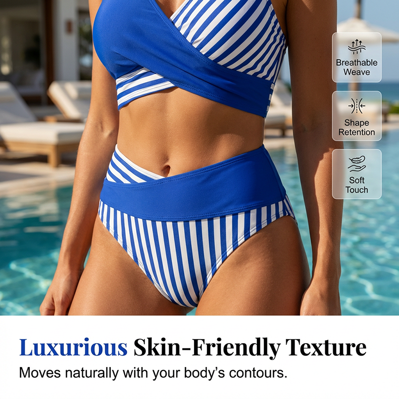 👙 Бикини с цветни блокове S-3XL: Стилен и оформящ бански от две части 🌊